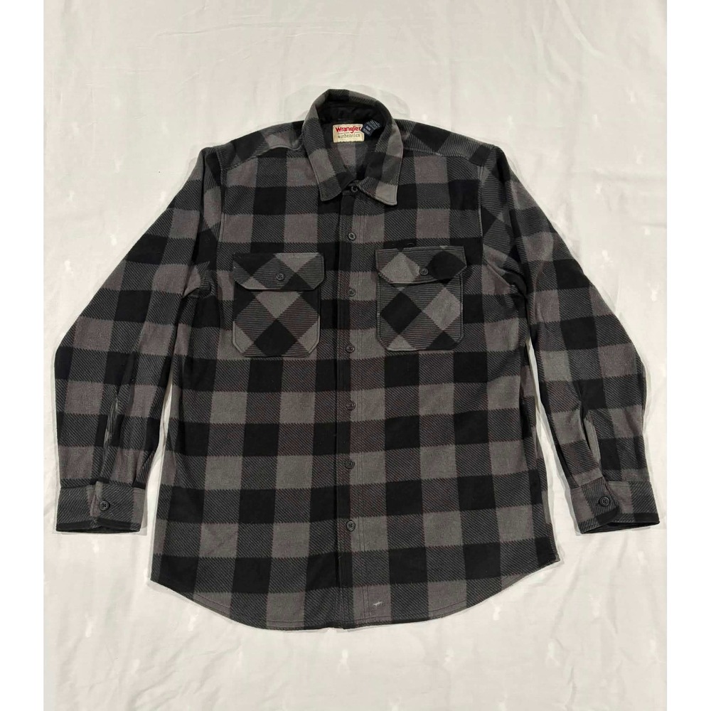 Wrangler‎ Authentics Mens Plaid Flannel Long Sleeve Button Up Shirt M